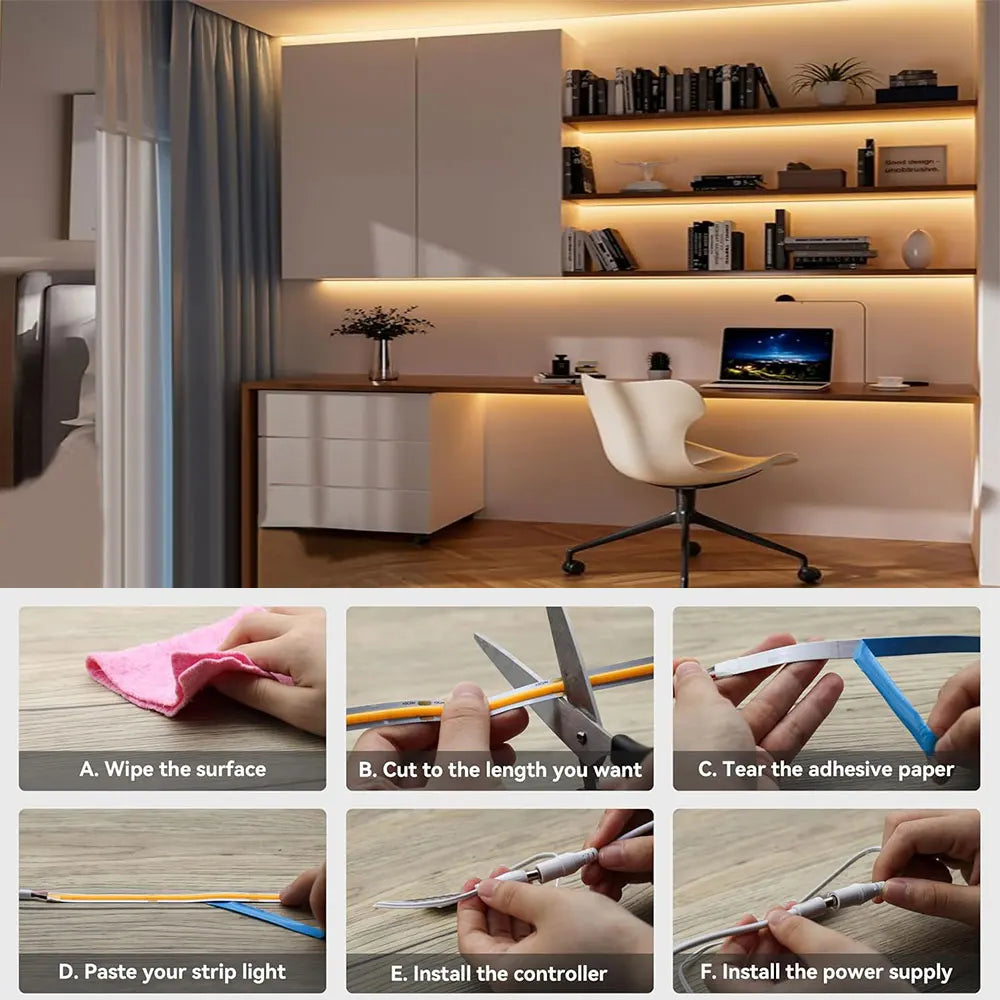 Induction COB LED Strip Lights USB 5V COB Strip 1/3M Strip 1