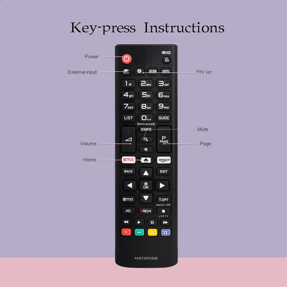 Replace New AKB75095307 IR Remote Control Fit for LG TV Repl