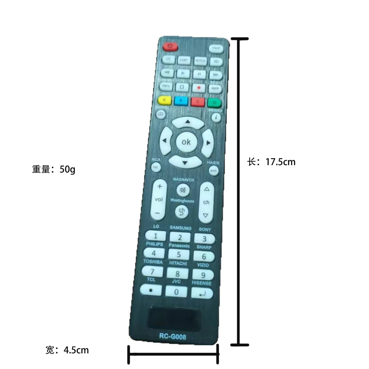 Universal RC-G008 Replacement Remote Control for All TV Mode