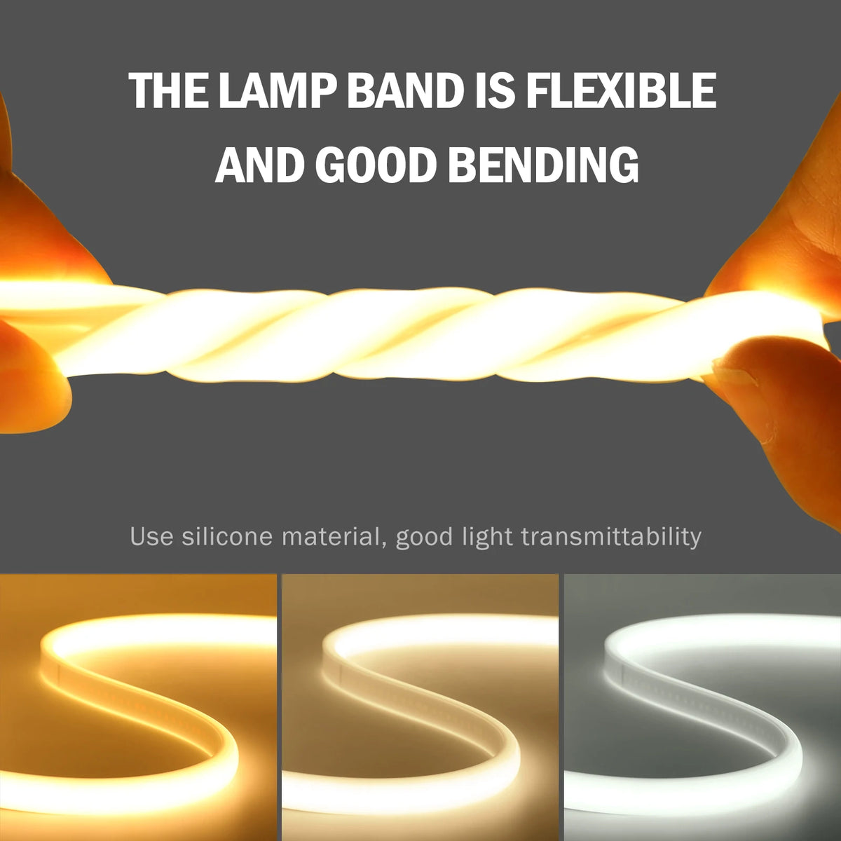 COB LED Strip Light With EU Switch/Dimmer Plug 220V 230V 240