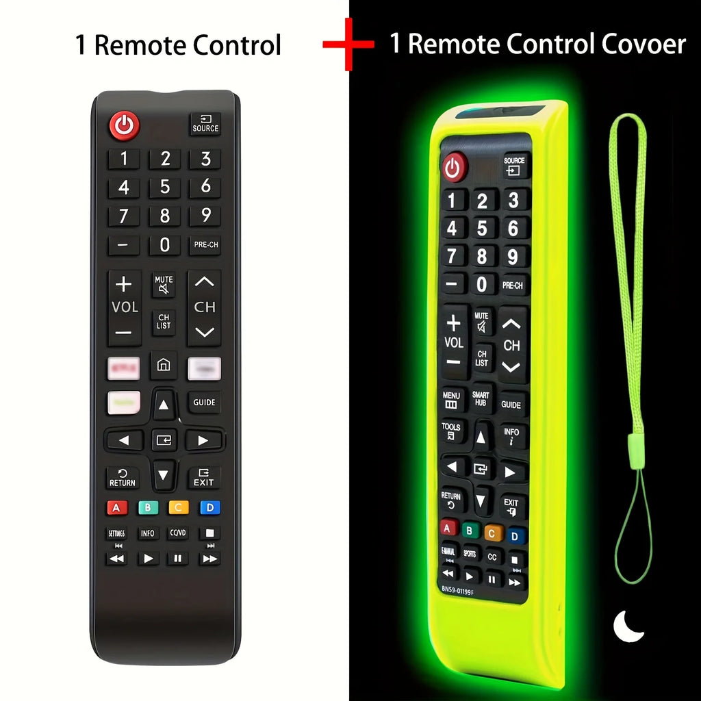 Universal Remote Control Protective Case and Remote Control Compatible with Samsung TV LCD LED HDTV 3D Smart TV Models