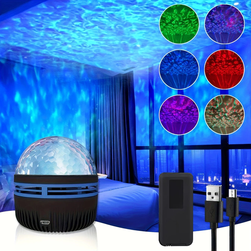 1pc Vibrant Water Ripple LED Projection Light Remote Control