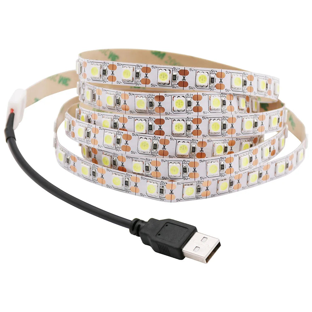 5V USB LED Strip 5050 Cold White/Warm White TV Background Li