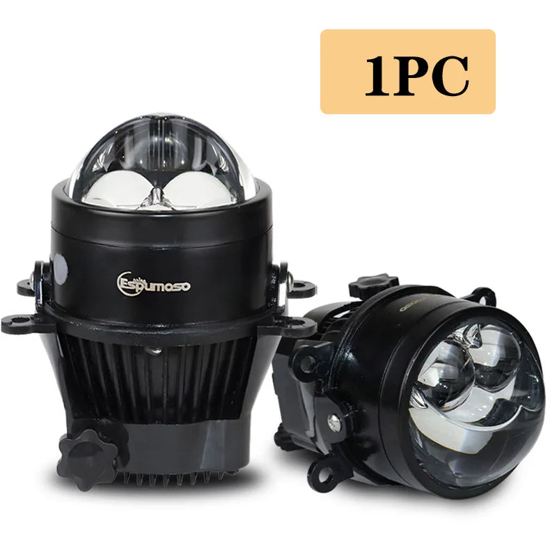 Universal 3Inch Bi-led Fog Lights H1 Hb3 H8 9005 Led Projector Laser Lens Fog Lamp Bi Lens H11 Laser Led Headlight Bulb 6000K