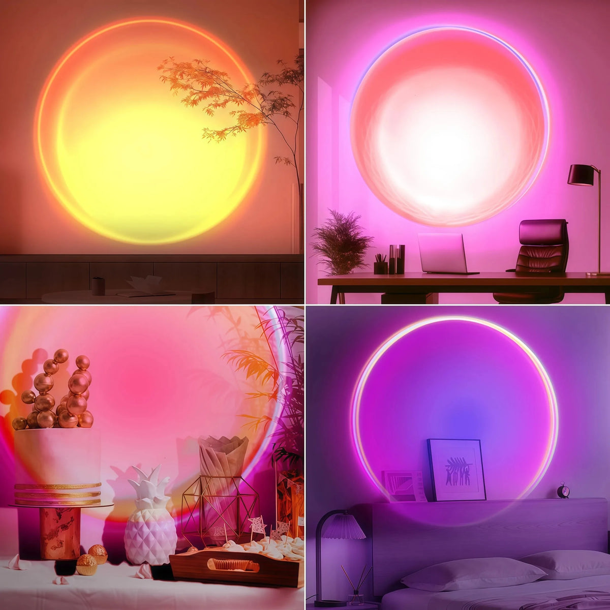 LED Sunset Lamp RGB Mini USB Projector Light Remote Control 