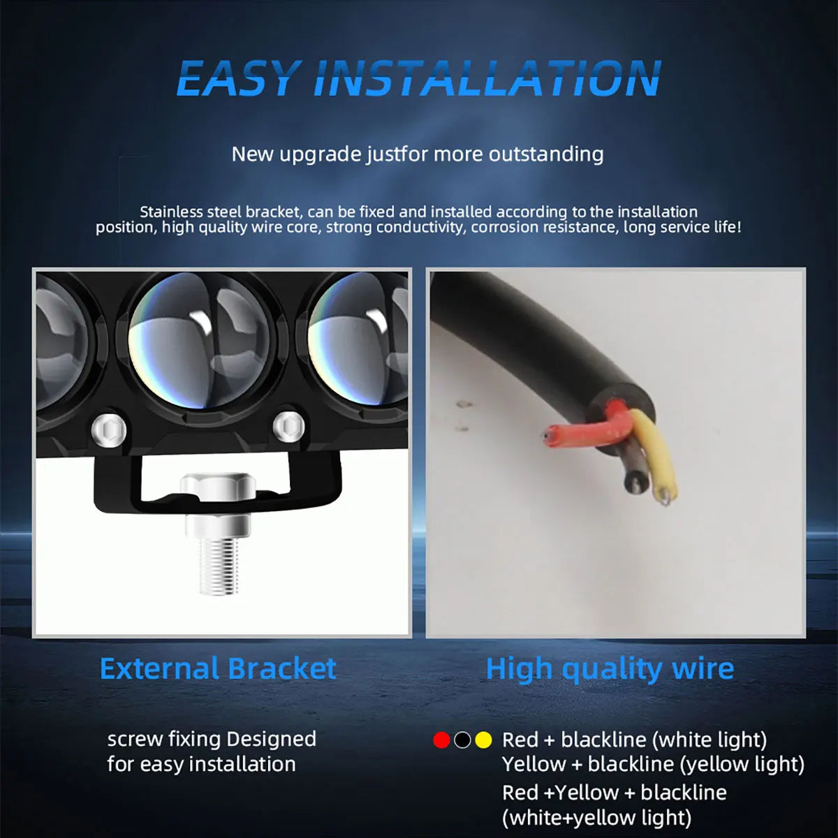6/8/10 Lens Auxiliary Motorcycle Spotlight Working Fog Light