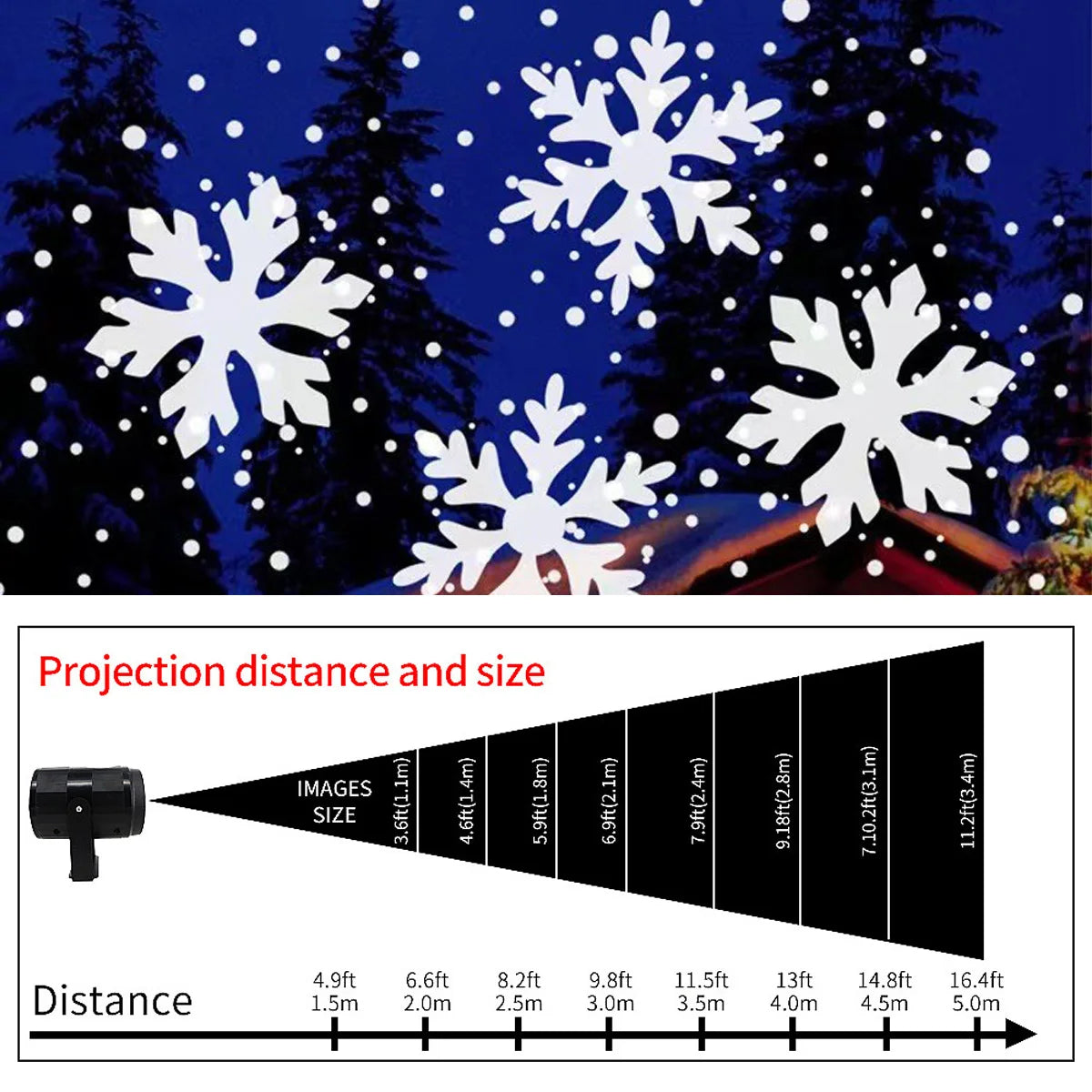 LED USB Snowflake Projector Holiday Lights Christmas Project