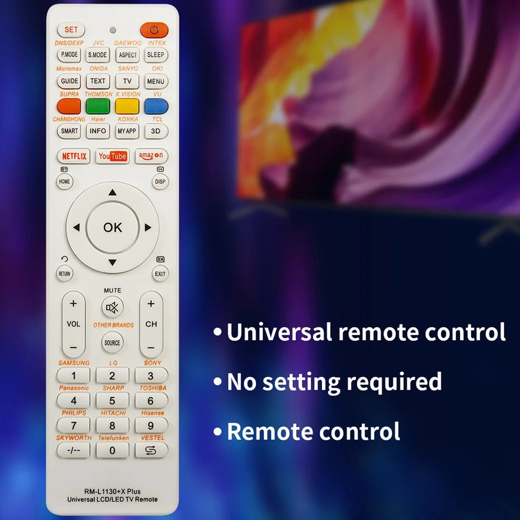 Universal RM-L1130+X Replacement Remote Control for Televisi