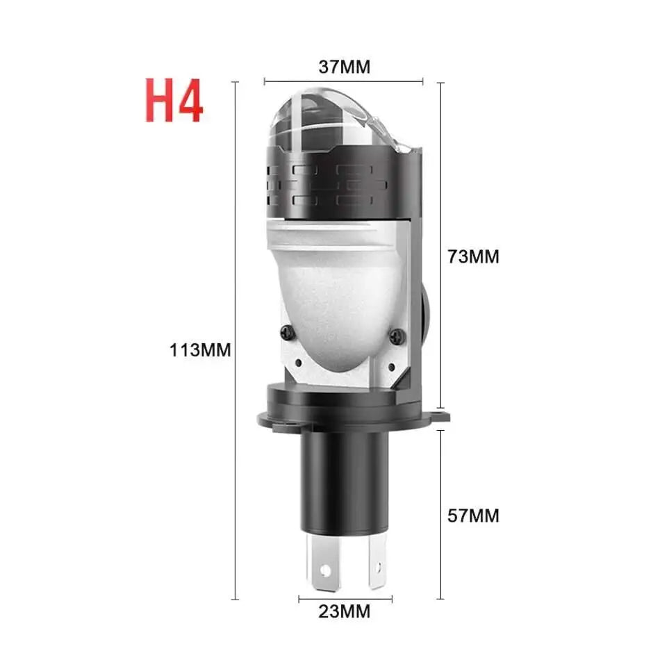 1PC H4 LED Lens Mini Bi Led Projector 70W Headlight Bulbs Canbus 9003 HB2 High Low Beam 6000K Motorbike Turbo Lamps LHD 12V