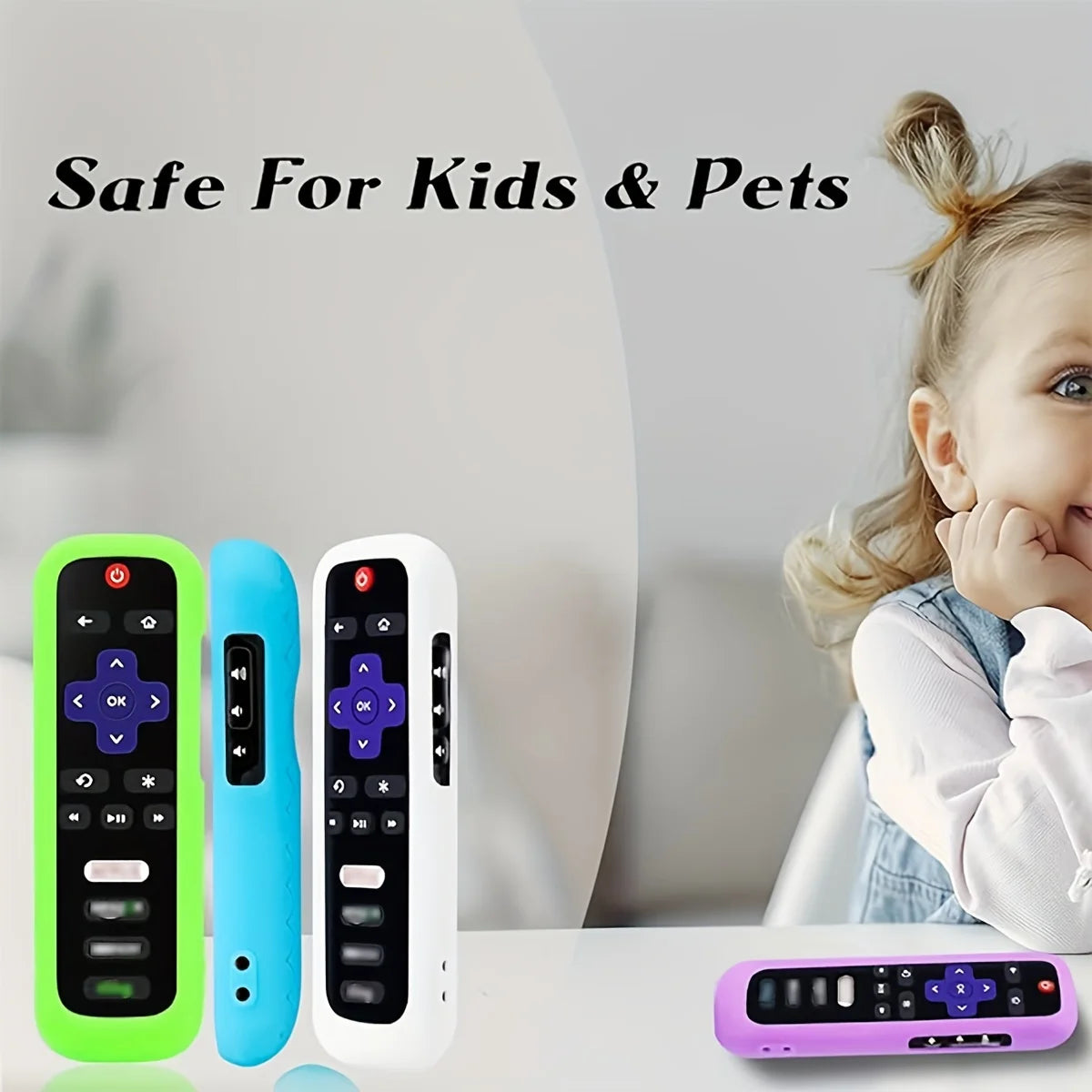 1/2/3 piece set of luminous silicone remote control with rop