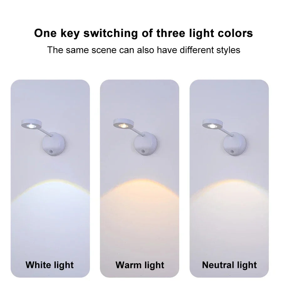 GGbingo Wall Light LED Motion Sensor Spotlight USB Rechargea
