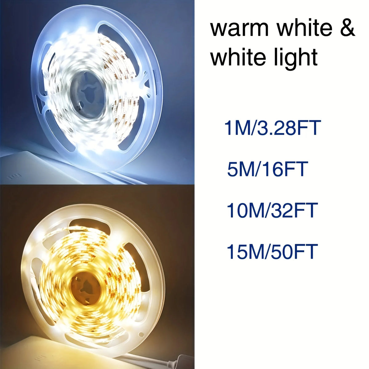 1/2/3/5/10M White LED Light Strips 5V Indoor LED Strip Light