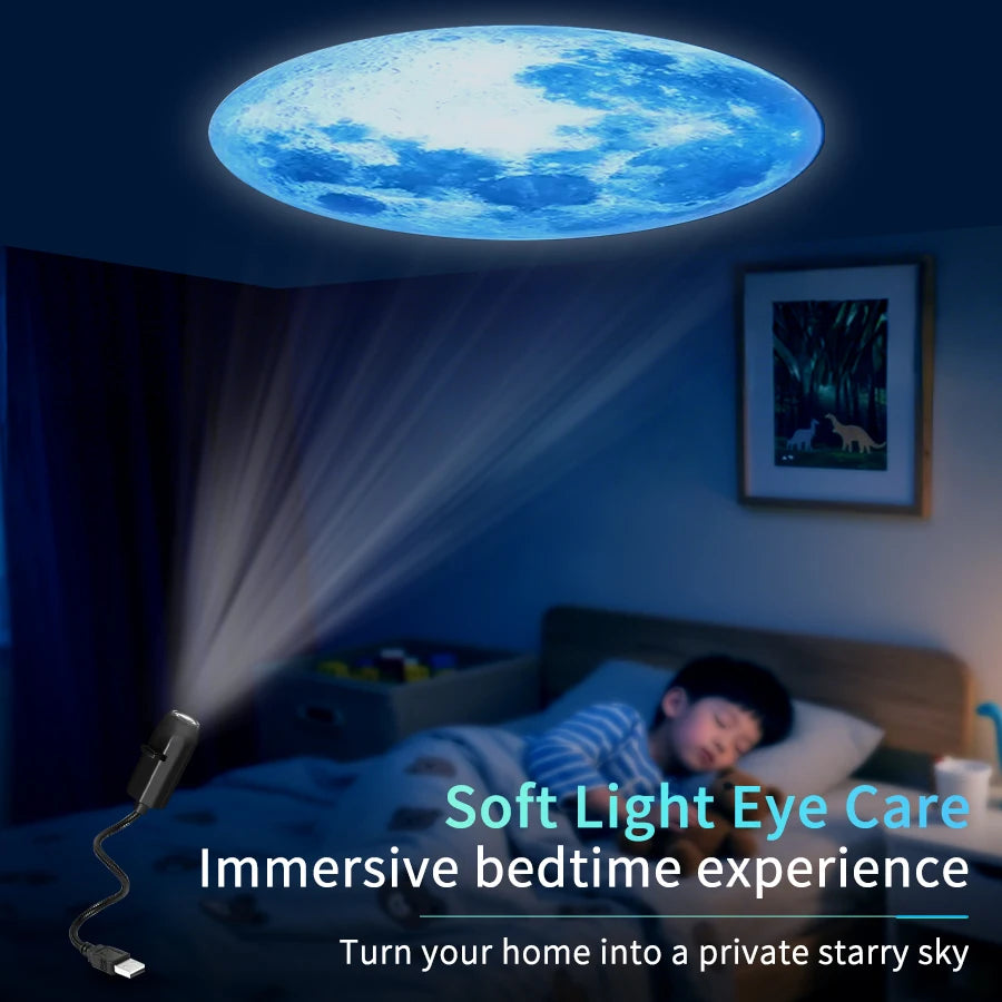 USB Planet Projector Lamp Galaxy Star Night Light 360 Rotate