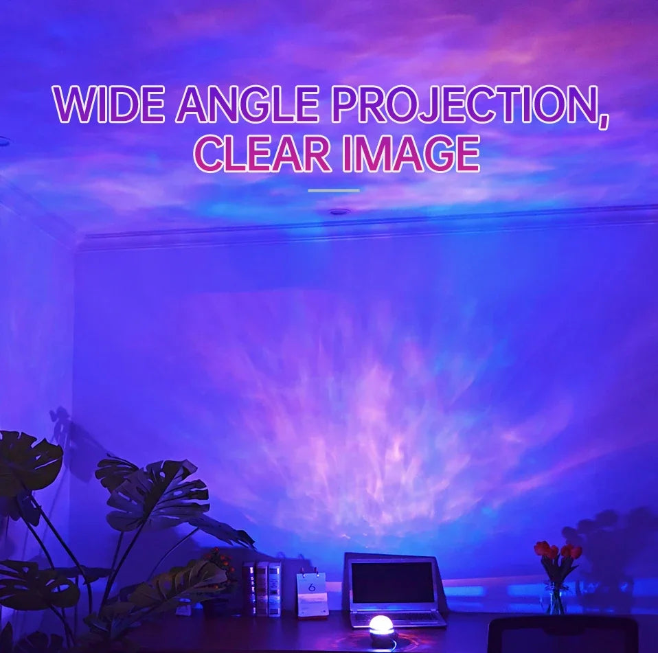 LED Starry Galaxy Projector Rotating Night Light RGB Smart Remote Control Aurora Star Sky Atmosphere Lamp For Home Party Decor