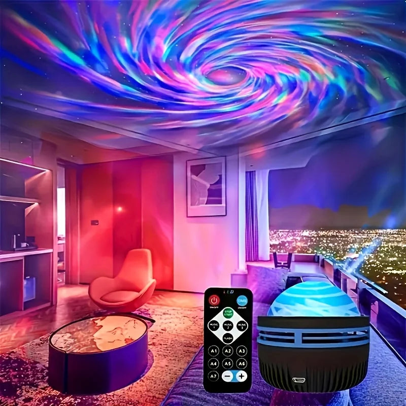 USB Galaxy Projector Aurora RGB 5V Night Lights Auto Rotatin