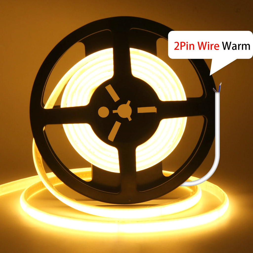 220V Dimmable COB LED Adhesive Strip With Dimmer/Switch White Warm Natural Flexible Ribbon Tape 240LEDs/M Indoor Outdoor Decor