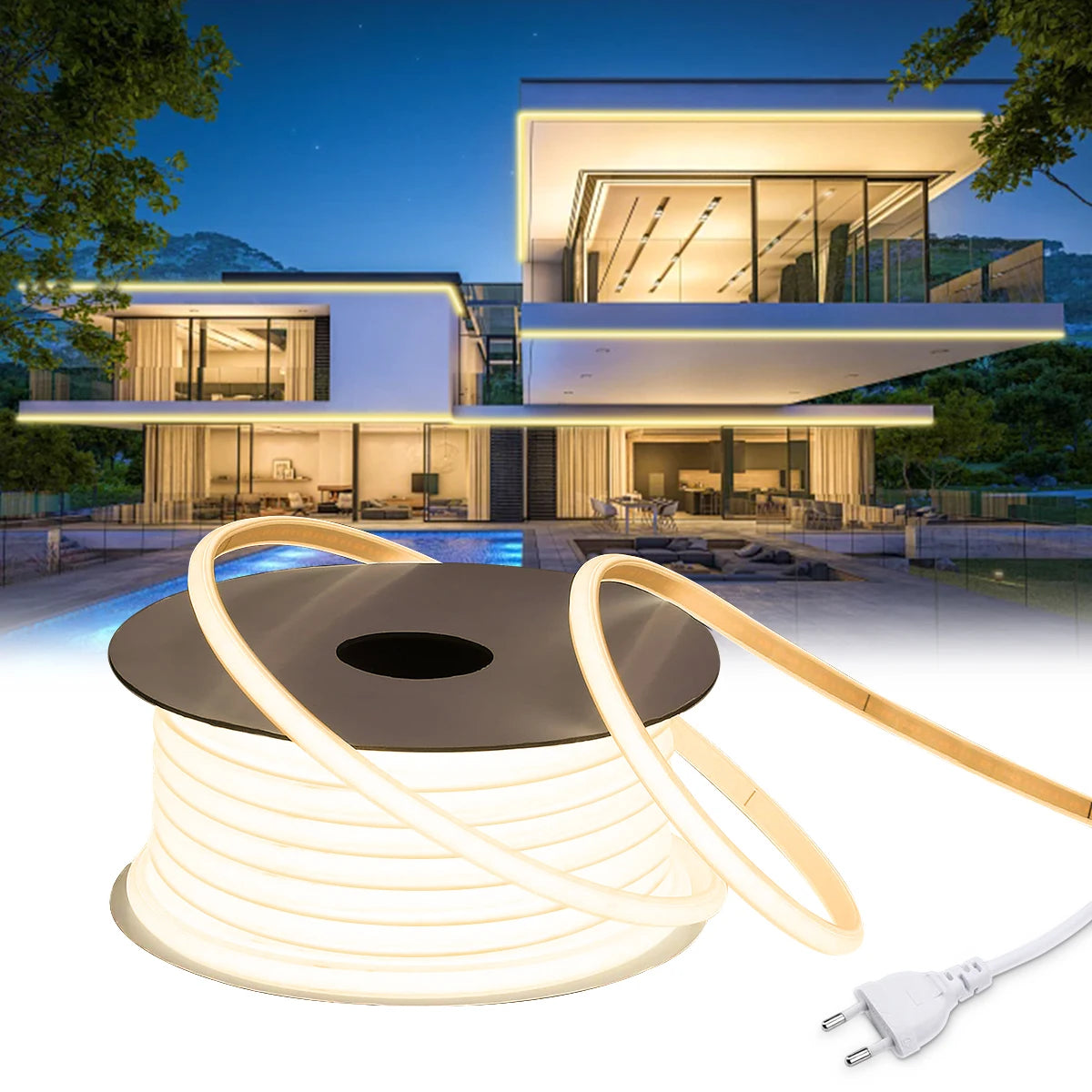 110V 220V Cob LED Tape Outdoor Waterproof Christmas Decor 5/