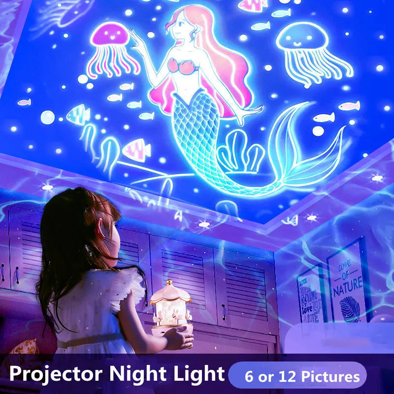 Starry Projector Night Light Rotating Sky Moon Lamp Galaxy L