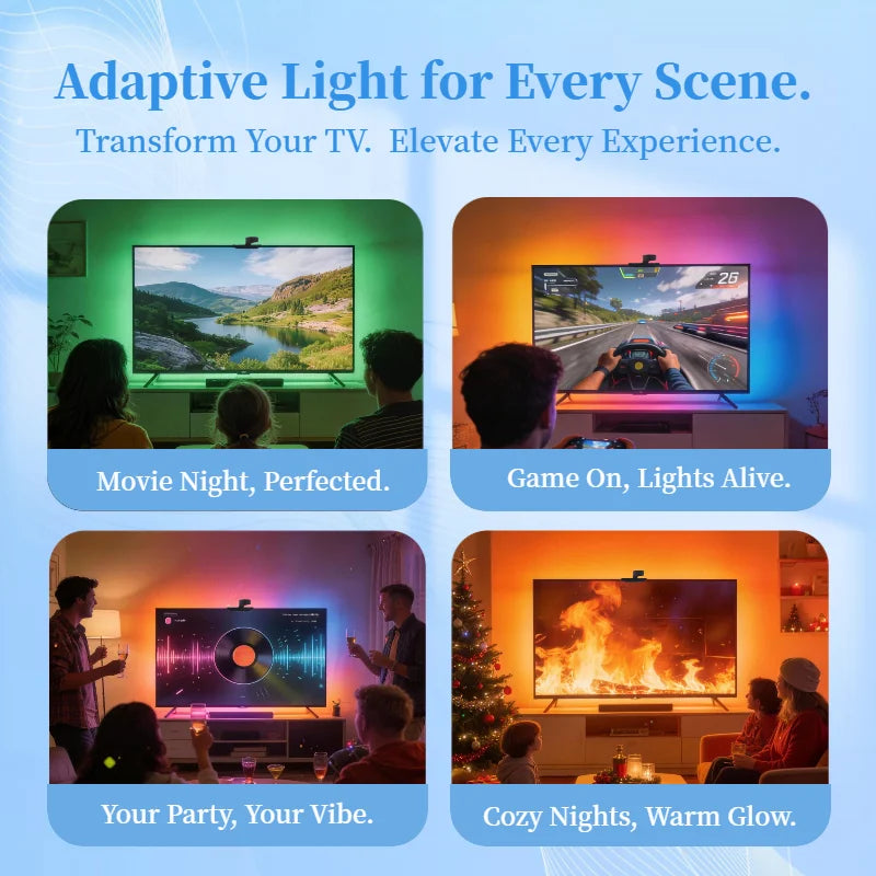 WACUAAO AI Sync LED TV Backlight with Camera Music Sync USB 