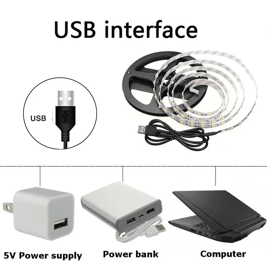 DC 5V USB LED Strips Light 2835 Warm White Led Strip Lights 