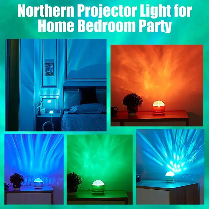 Aurora Borealis Starry Sky Rotating Projector with Remote Co
