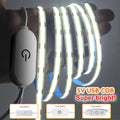 5V COB LED Strip Light 320LEDs/M Touch Sensor Dimmable USB F
