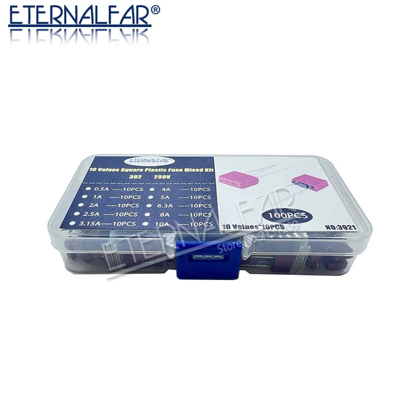 392 Plastic T2A Square Fuse T500MA T1A T2.5A T3.15A T4A T5A 