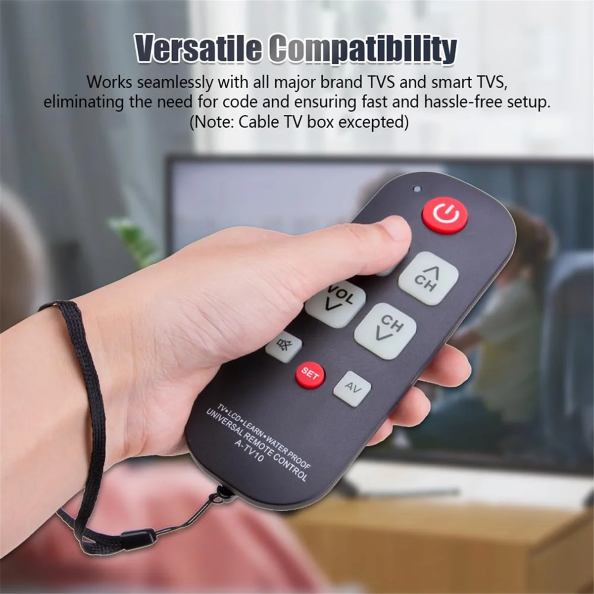 A73E-A-TV10 TV Remote for Seniors Universal Controller Simpl