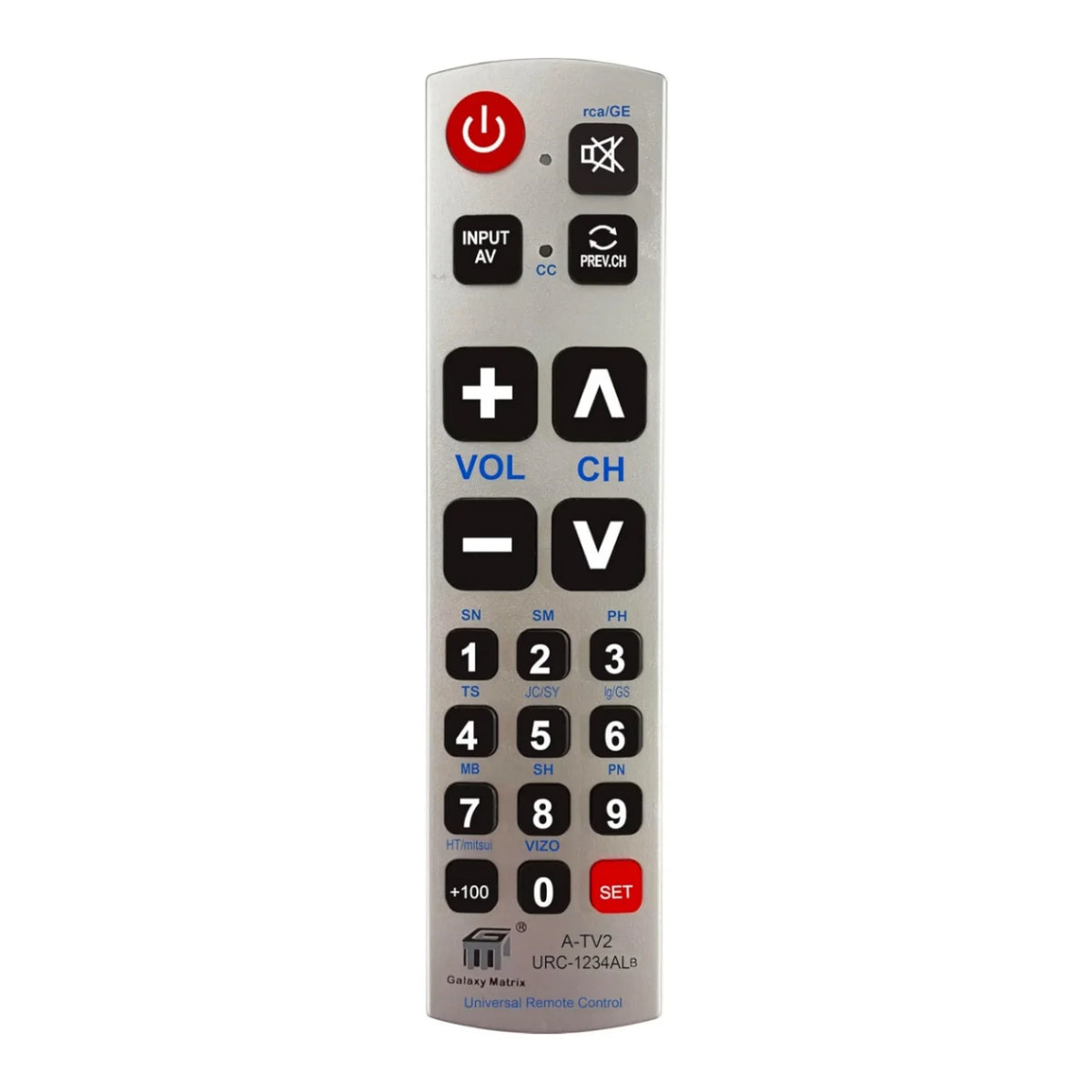 A-TV2 Big Button Universal Remote Replacement Use for L&G Sam sung So ny and More TV Brands Better for Seniors