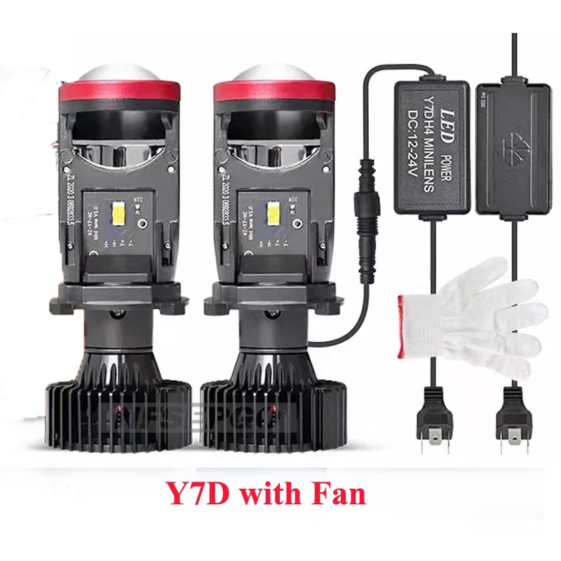 120W Auto Lamp Mini Lens LED H4 9003 HIB2 Bulbs Headlight Y7D Car Motorcycle Dual Projector Lens LED Automotive Moto 12V 24V