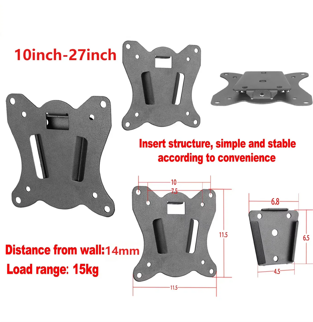 7-32 Inch TV Mount Wall Mount Snap Fasterner Flat Bracket Un