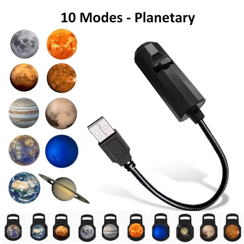 USB Projector Light Halloween Moon Lamp Christmas Holiday Night Light Rotatable Scenes Projector for Wall Ceiling Decor Lighting
