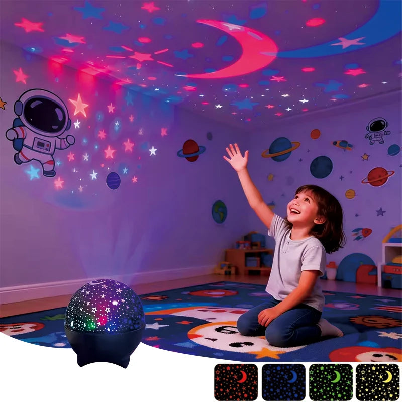 Projection Lamp RGB LED Starry Night Light USB Power Supply 