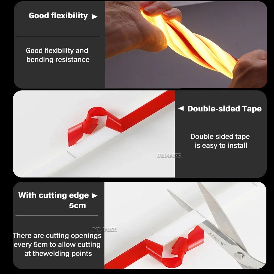 24V 12V IP68 COB LED Strip Waterproof 3000K4000K 6000K Neon 