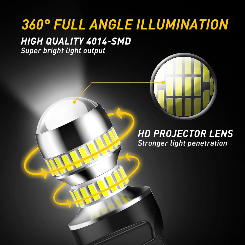 AUXITO 2Pcs 7443 W21/5W T20 LED Bulb Lights With HD Projecto