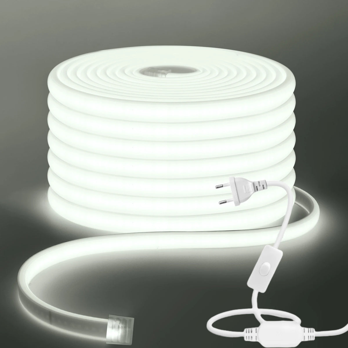 COB LED Strip Light With EU Switch/Dimmer Plug 220V 230V 240V Waterproof IP65 Tape Kitchen Cabinet Lamp 3000K 4000K 6000K Ribbon