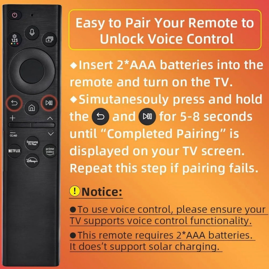 for Samsung Smart TV Remote Replacement Voice Control Compti