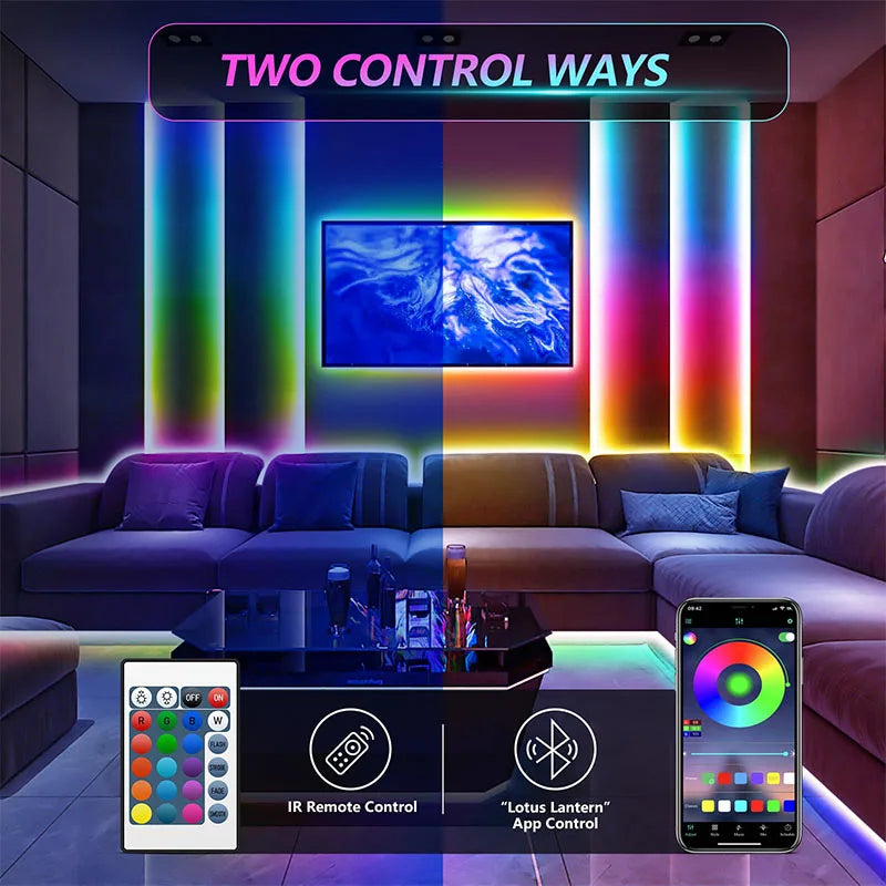 RGB LED Strip Lights 5V USB TV Backlight Music Sync Color Ch