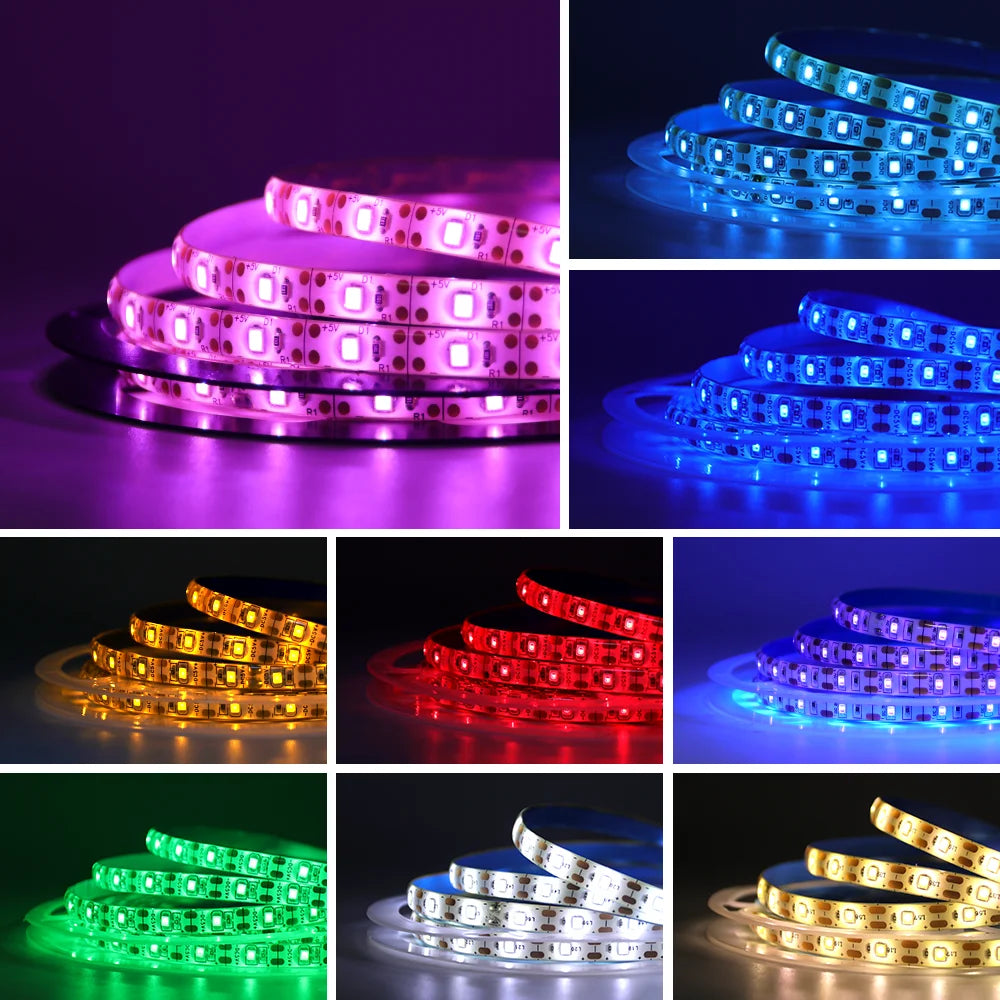 5V USB LED Strip 2835 60LEDs/m Diode Tape Waterproof Flexibl