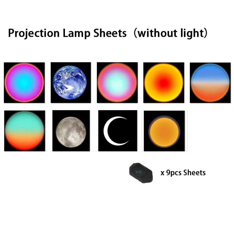 16pcs Projection Lamp Sheets Decoration Indoor Projector Light Pictures Reusable Holiday Party Lighting Decorative Replacement