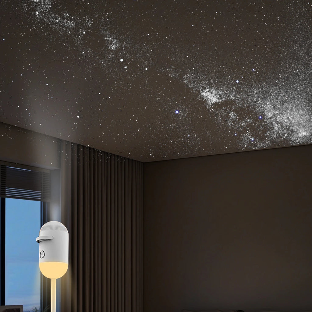 Mini Galaxy Star Projector Night Light Starry Sky Ambient La