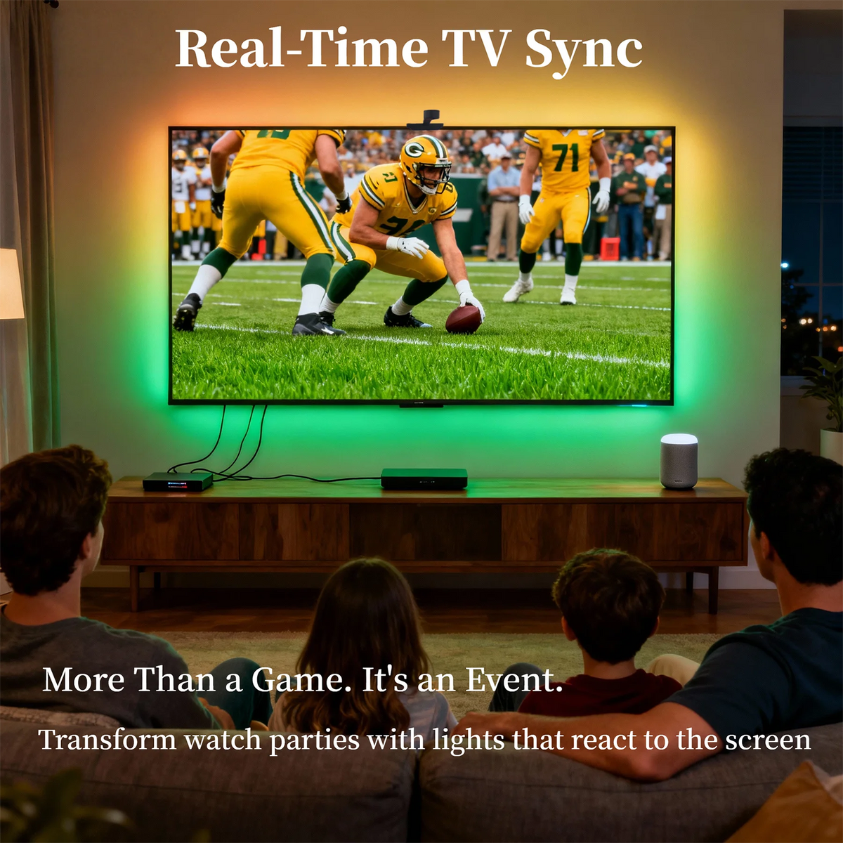 WACUAAO AI Sync LED TV Backlight with Camera Music Sync USB 