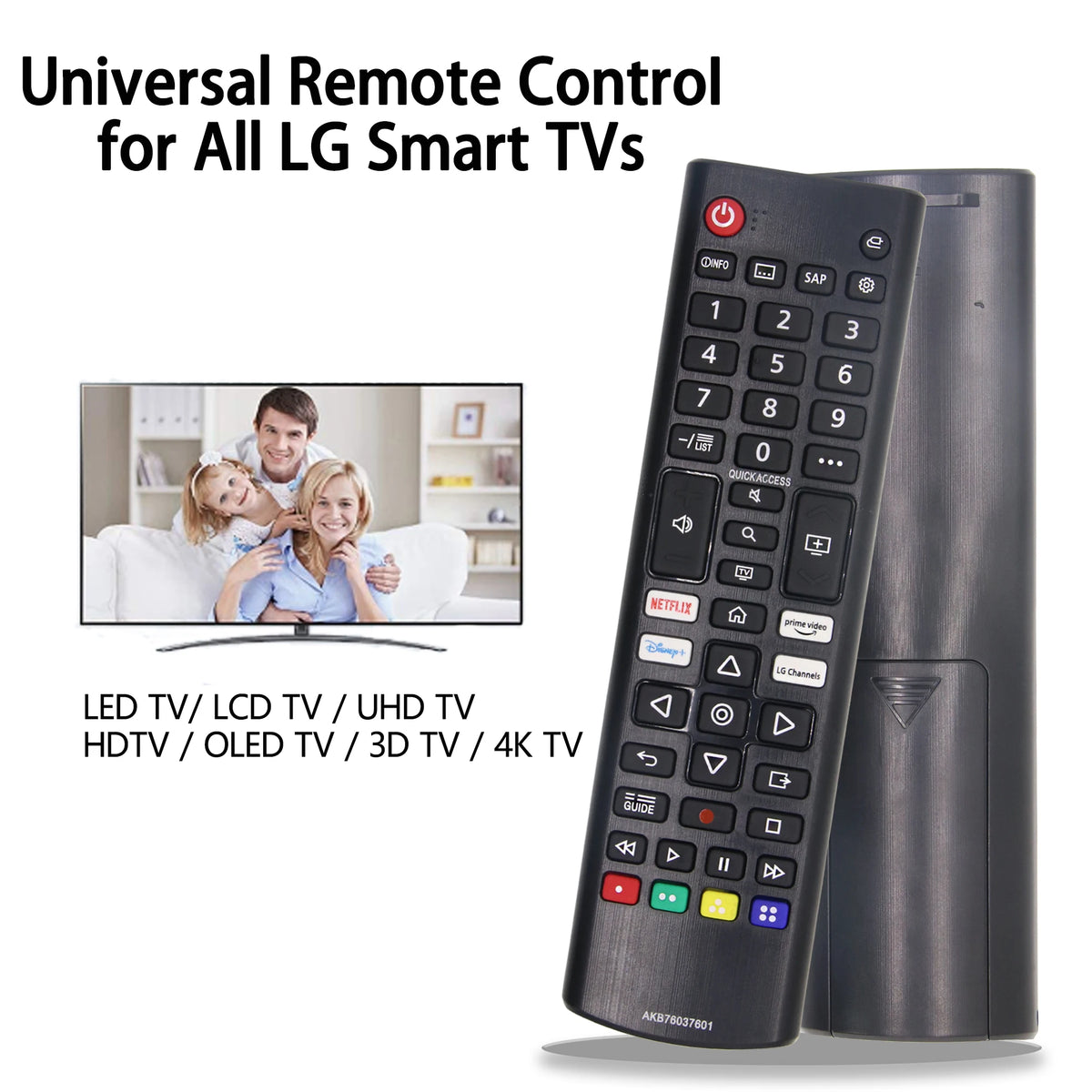 Universal Remote Control AKB76037601 for All Models LG TV LE