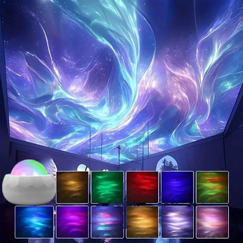360 Rotate LED Aurora Projector 7 RGB Modes USB Star Night L