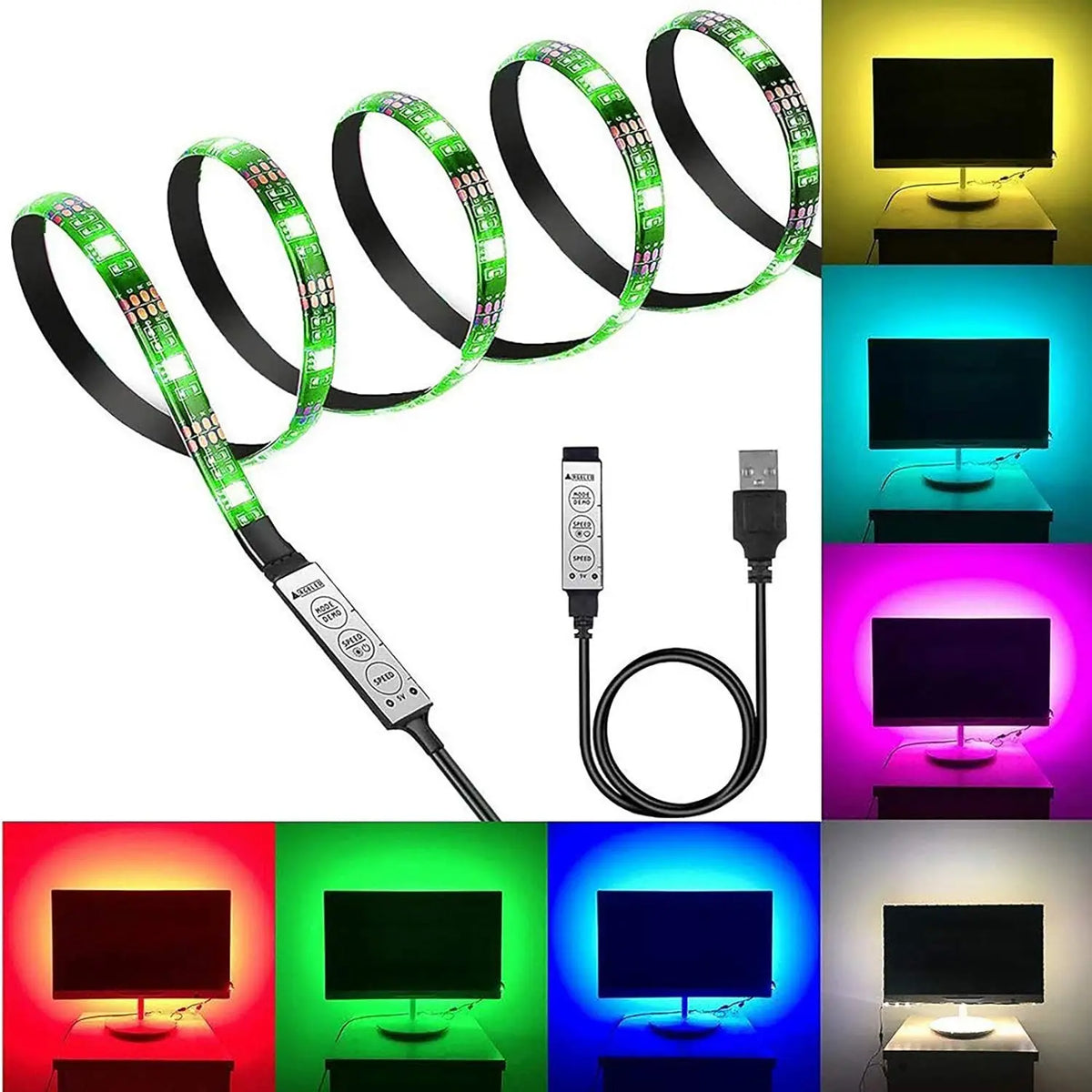 1 Roll of Low-Voltage 5V Light Strip 5050 Rgb Colorful Led L