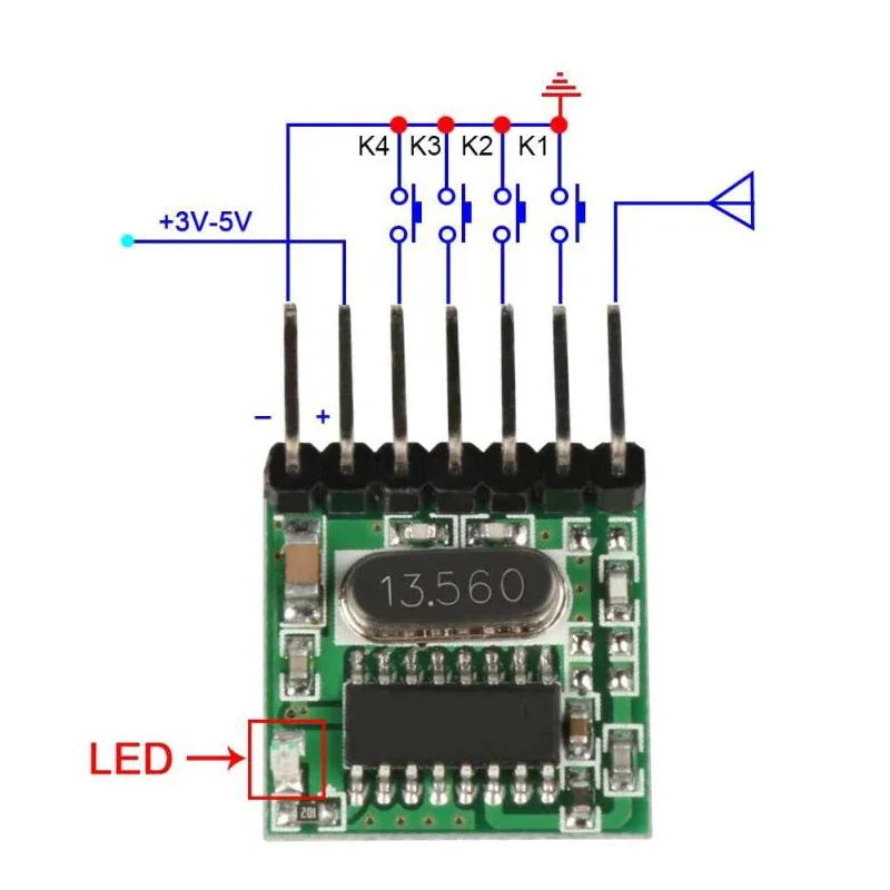 QIACHIP 433mhz Wireless Wide Voltage Coding Transmitter + De
