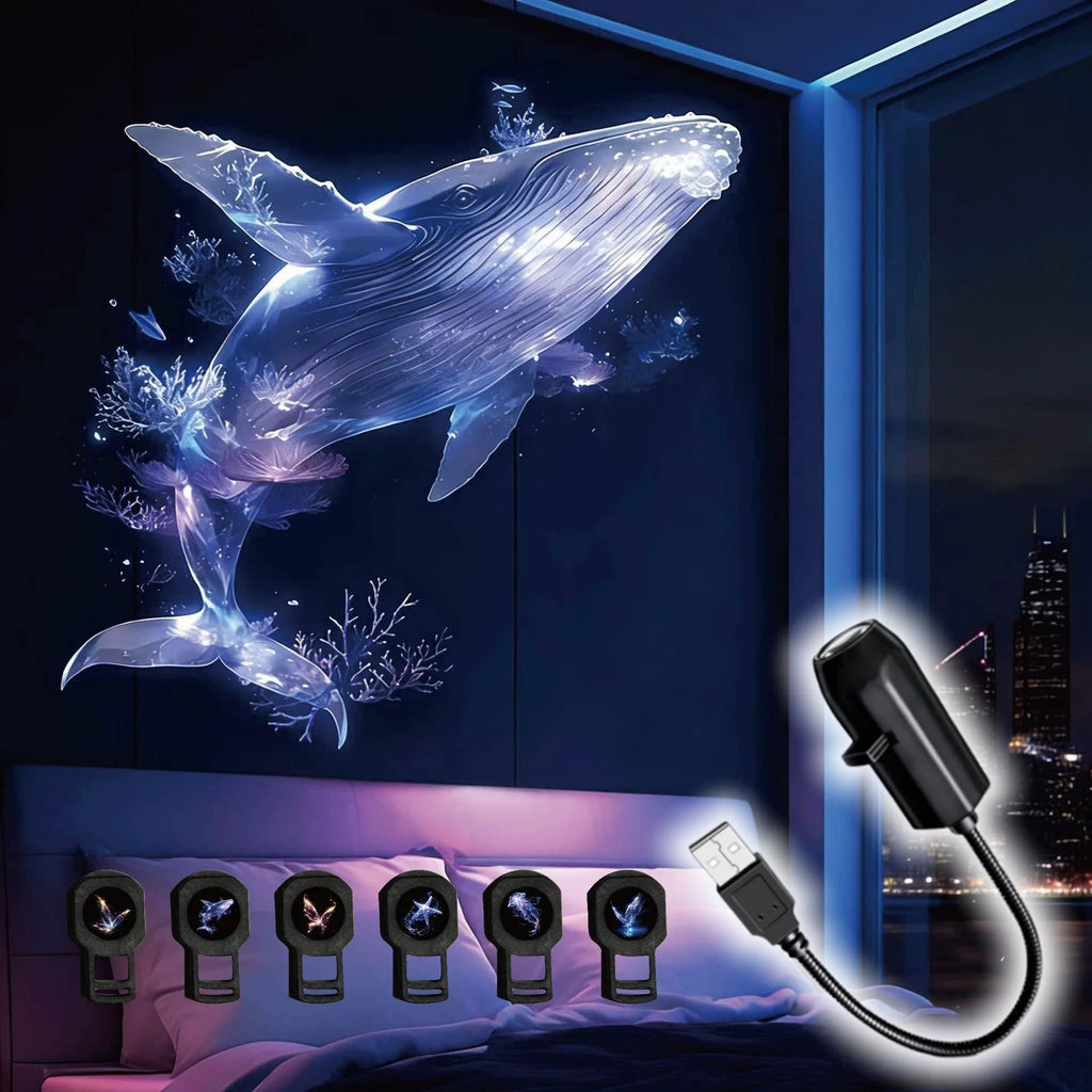 USB Projector Light Whale Jellyfish Butterfly Night Light LE