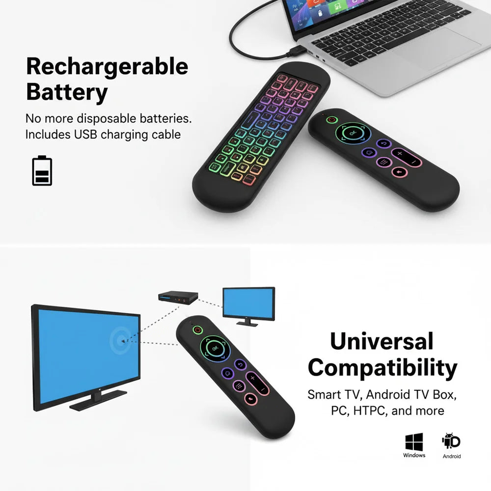 MRSVI Air Mouse Remote Control M5 Wireless 2.4G&Bluetooth Wi