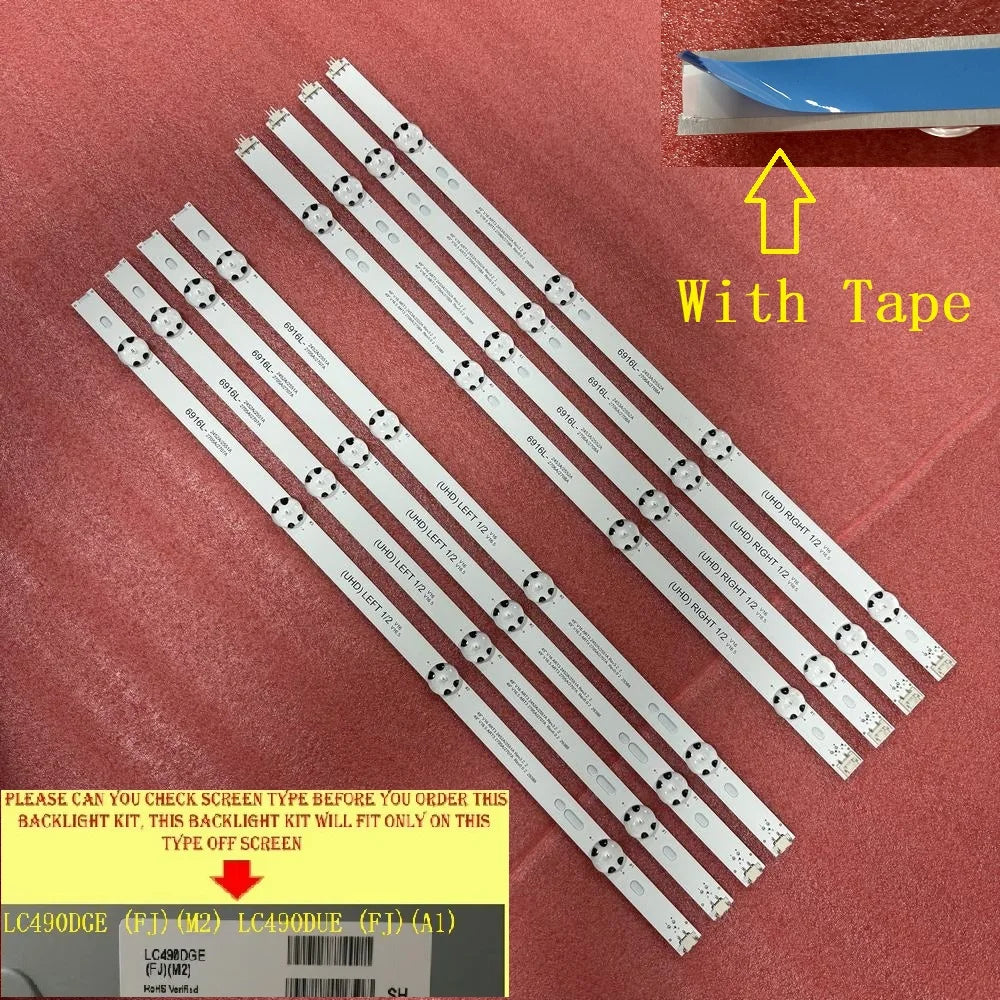 8 PCS/set LED Backlight Strip for TV 49UH603V 49UH620V 49UH6
