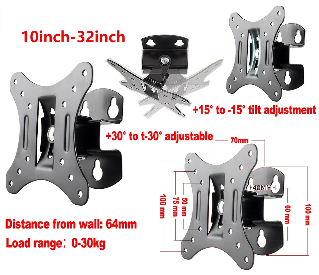 7-32 Inch TV Mount Wall Mount Snap Fasterner Flat Bracket Un